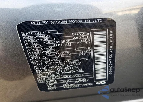 2019 Infiniti Qx50 Essential from USA, damaged, VIN 3PCAJ5M32KF100866